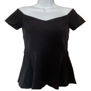 Nicole Miller atelier black peplum top size XS